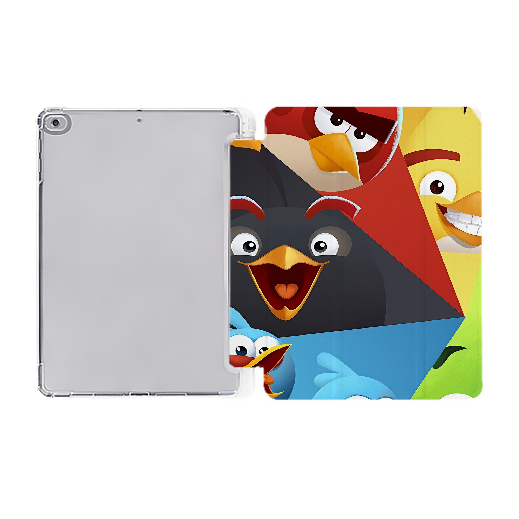 （画像用） Angry Birds アングリーバード IPad ケース ペン収納付き 三つ折りスタンド PUレザー×シリコン 対応機種9.5/10.5/10.9インチ